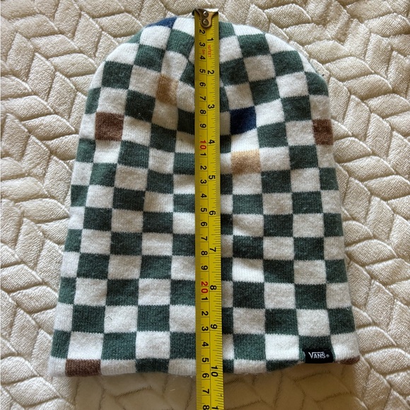 Vans Kids Checkered Beanie - Green, White, Brown - Picture 6 of 8
